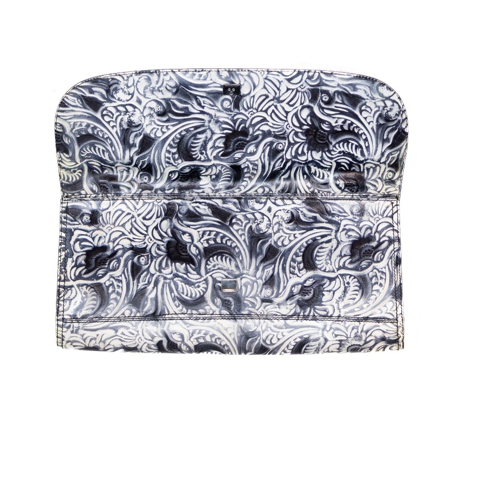 RARE‎ 90s Fendi Embossed Floral Leather Baguette Clutch Bag - Picture 3 of 7